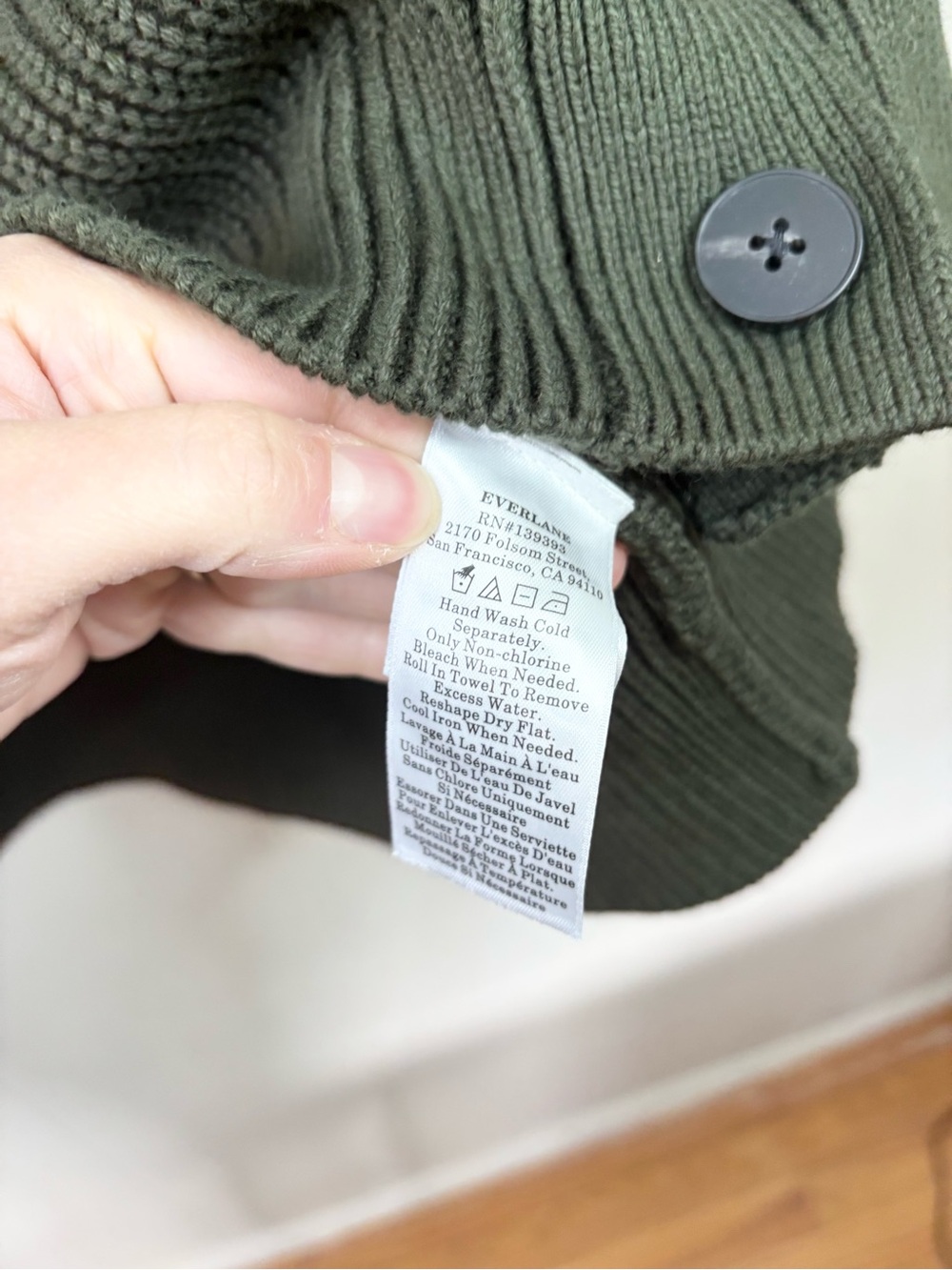 Everlane the boxy cardigan in everyday cotton green chunky knit size M new - Picture 7 of 9